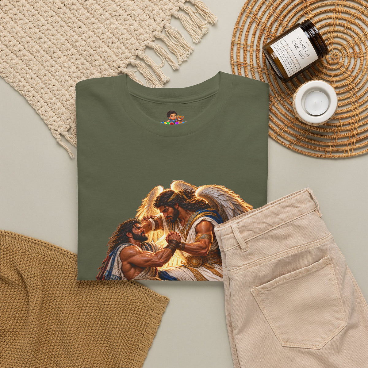 Jacob Wrestling the Angel Genesis 32:28 Christian Graphic Tee