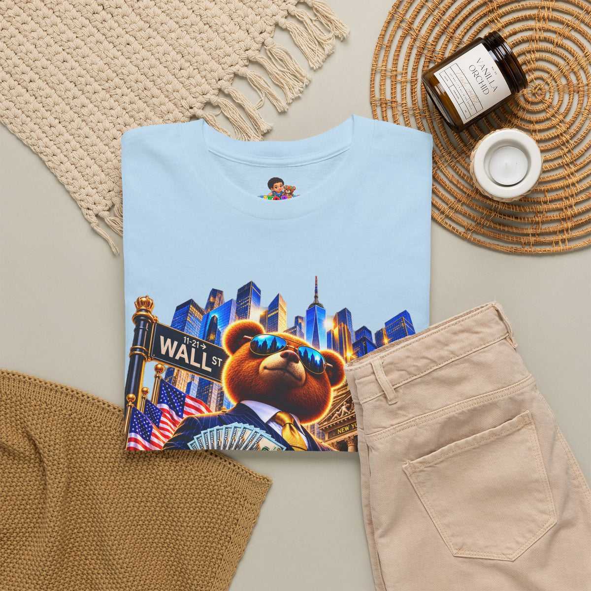 NikoBear Wall Street Hustle Graphic TeeUnisex Heavy Cotton Tee