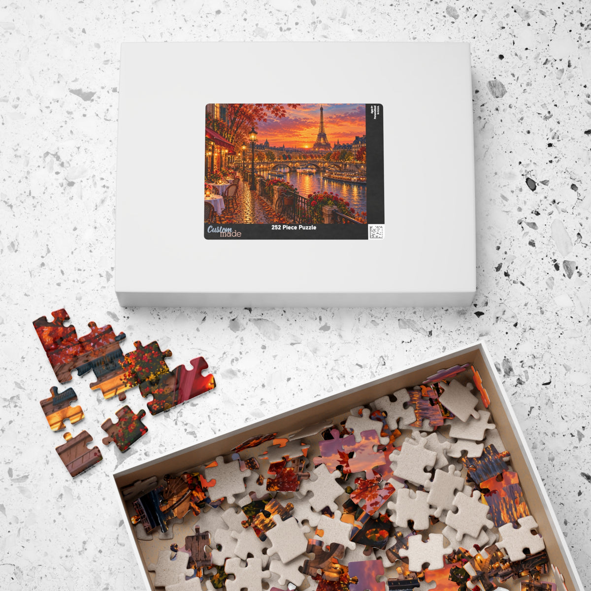 Autumn Paris Cityscape Jigsaw Puzzle – Sunset Eiffel Tower & Seine