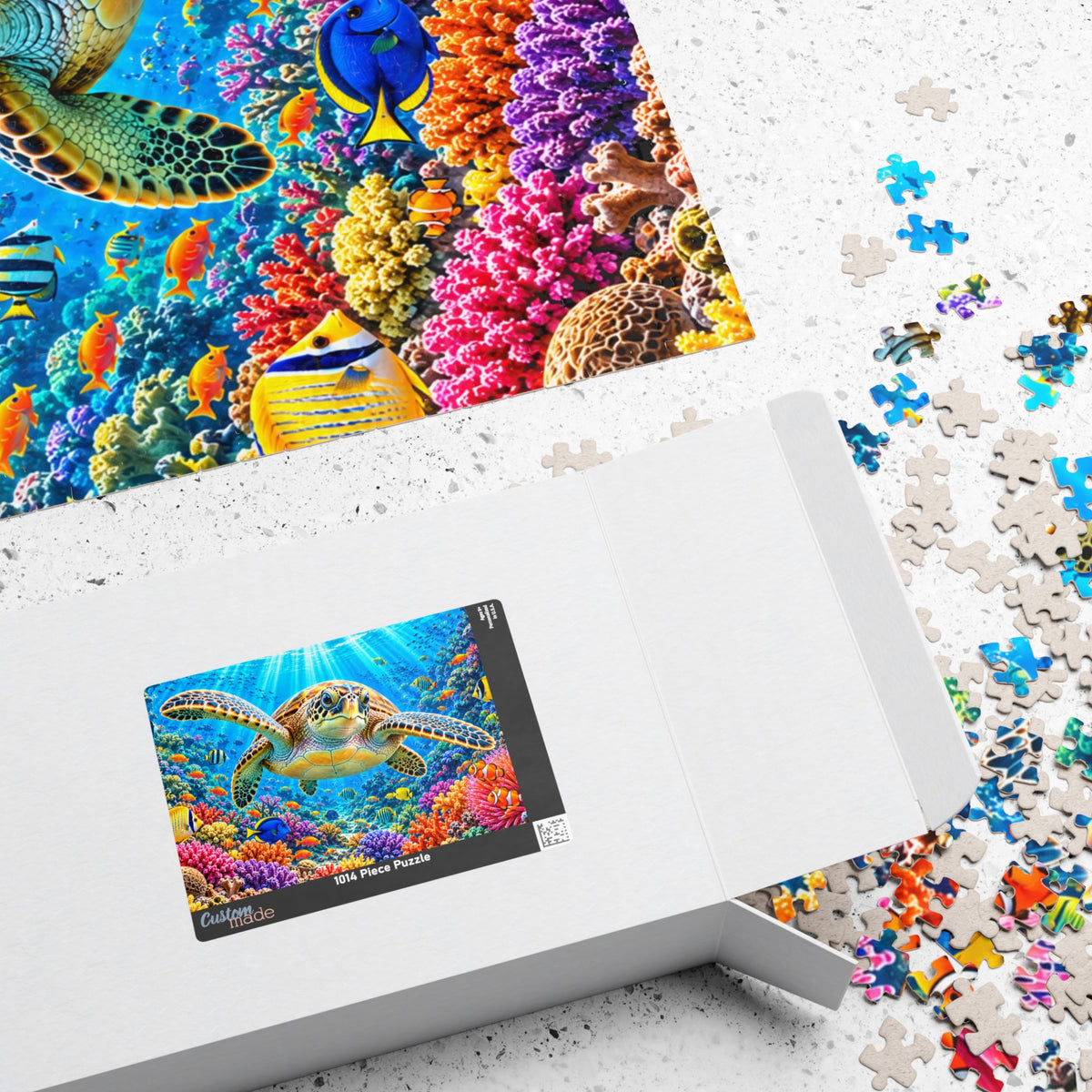 Vibrant Sea Turtle Coral Reef Jigsaw Puzzle for Adults & Kids - 110 to 1014 Pcs