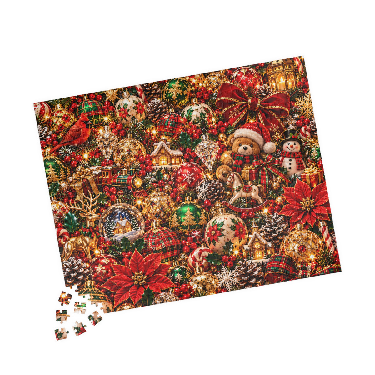 Festive Christmas Ornaments Jigsaw Puzzle for Adults & Kids