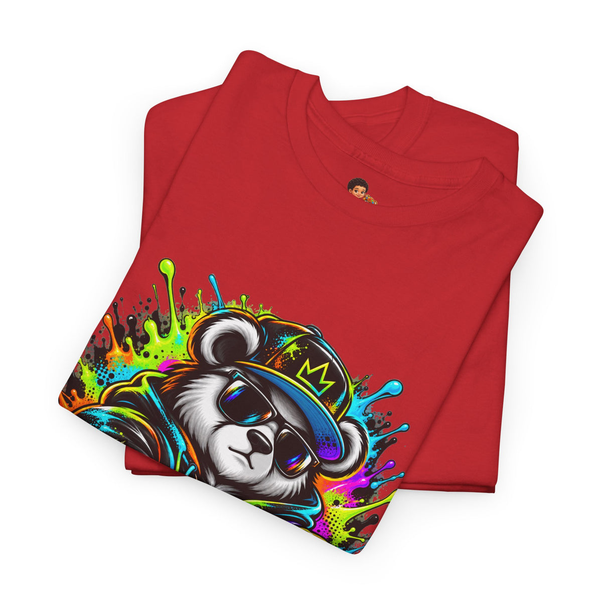 Niko Bear Graphic Tee - Cool Graffiti Panda Unisex Heavy Cotton T-Shirt