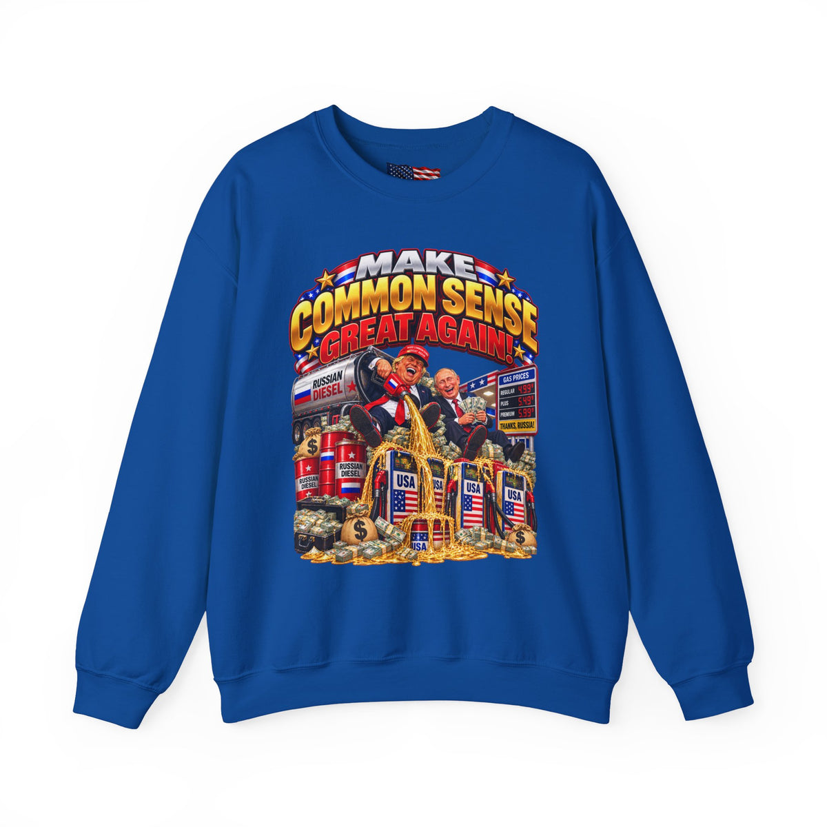 Donald Trump Comic Sweatshirt — Political Satire Crewneck