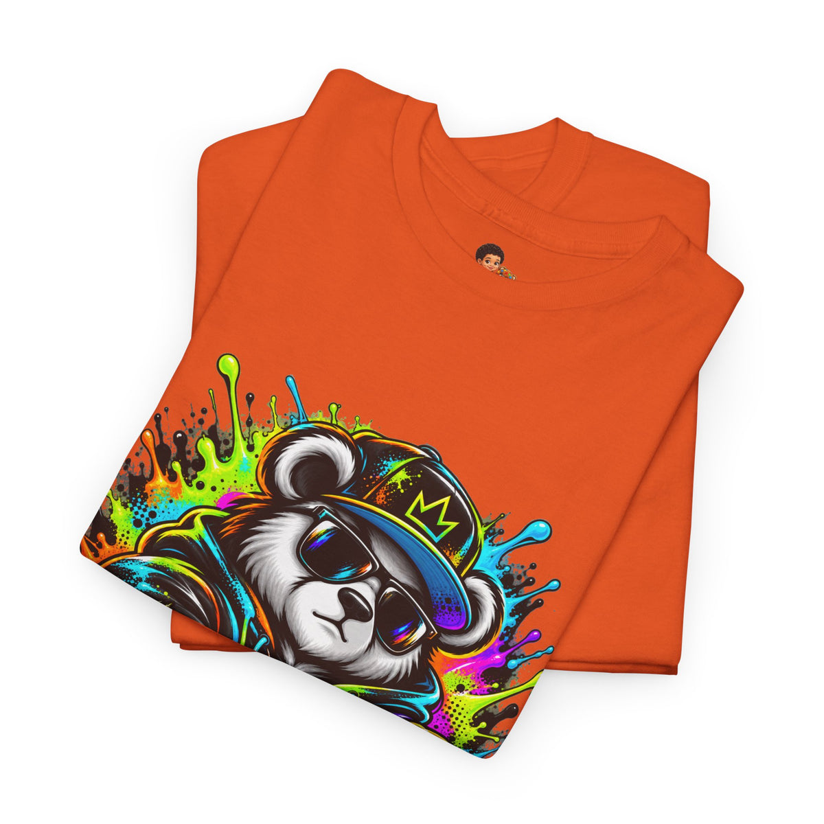 Niko Bear Graphic Tee - Cool Graffiti Panda Unisex Heavy Cotton T-Shirt