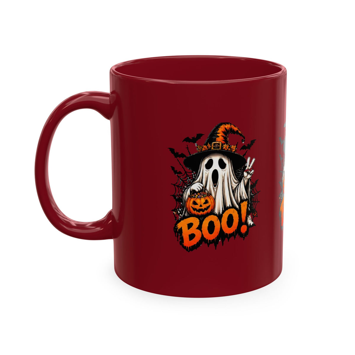 BOO Ghost Ceramic Mug — 11 oz Halloween Coffee Cup