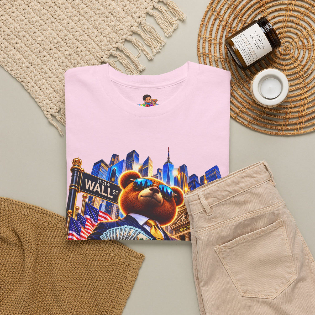 NikoBear Wall Street Hustle Graphic TeeUnisex Heavy Cotton Tee