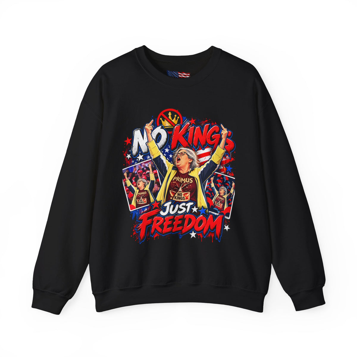 No Kings Just Freedom Sweatshirt — Patriotic Crewneck