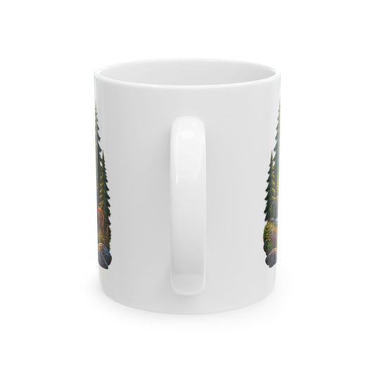 Hiking Coffee Mug, Mountain Landscape Nature Mug, Outdoor Adventure Gift, Camping Lover Ceramic Mug