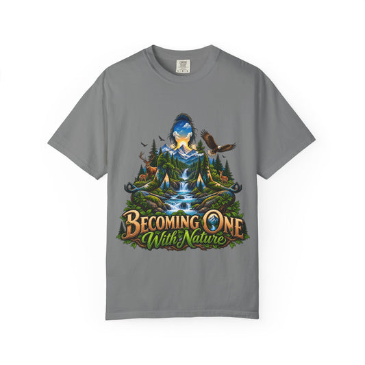 Becoming One With Nature Graphic Tee – Comfort Colors 1717 T-Shirt in Multiple Colors