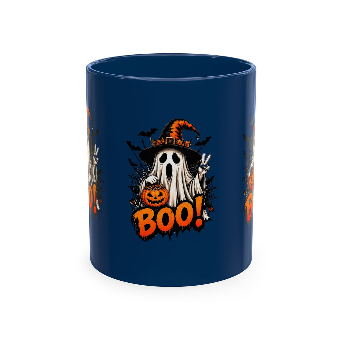 BOO Ghost Ceramic Mug — 11 oz Halloween Coffee Cup