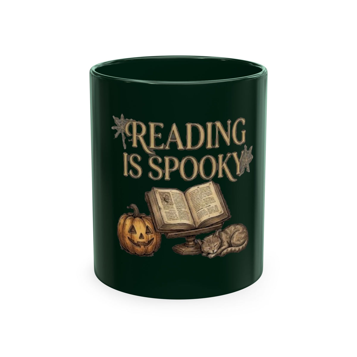 Reading Is Spooky Ceramic Mug — Halloween Coffee Cup