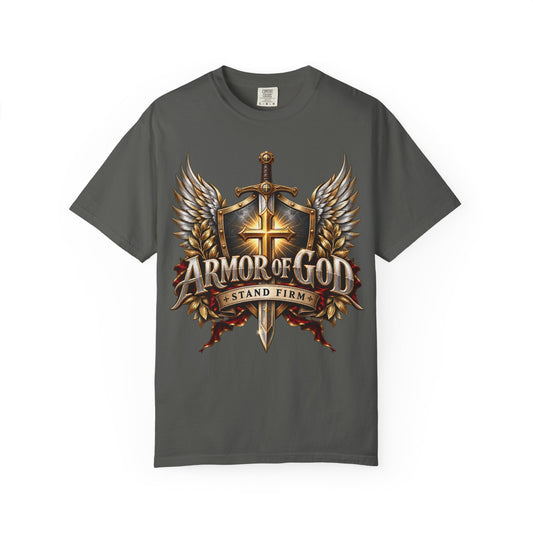 Armor of God Stand Firm Graphic T-Shirt - Christian Faith Vintage Cotton Tee