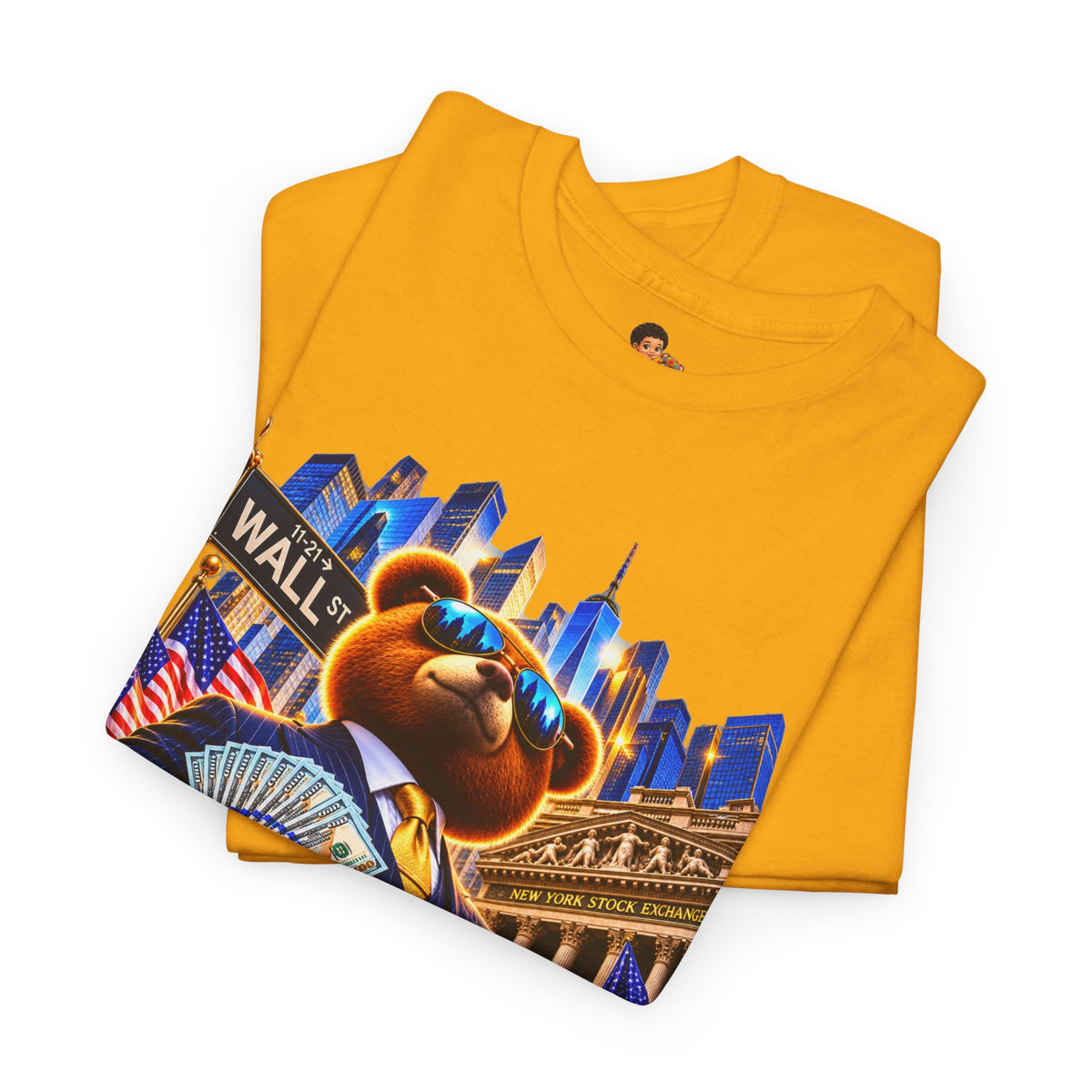 NikoBear Wall Street Hustle Graphic TeeUnisex Heavy Cotton Tee