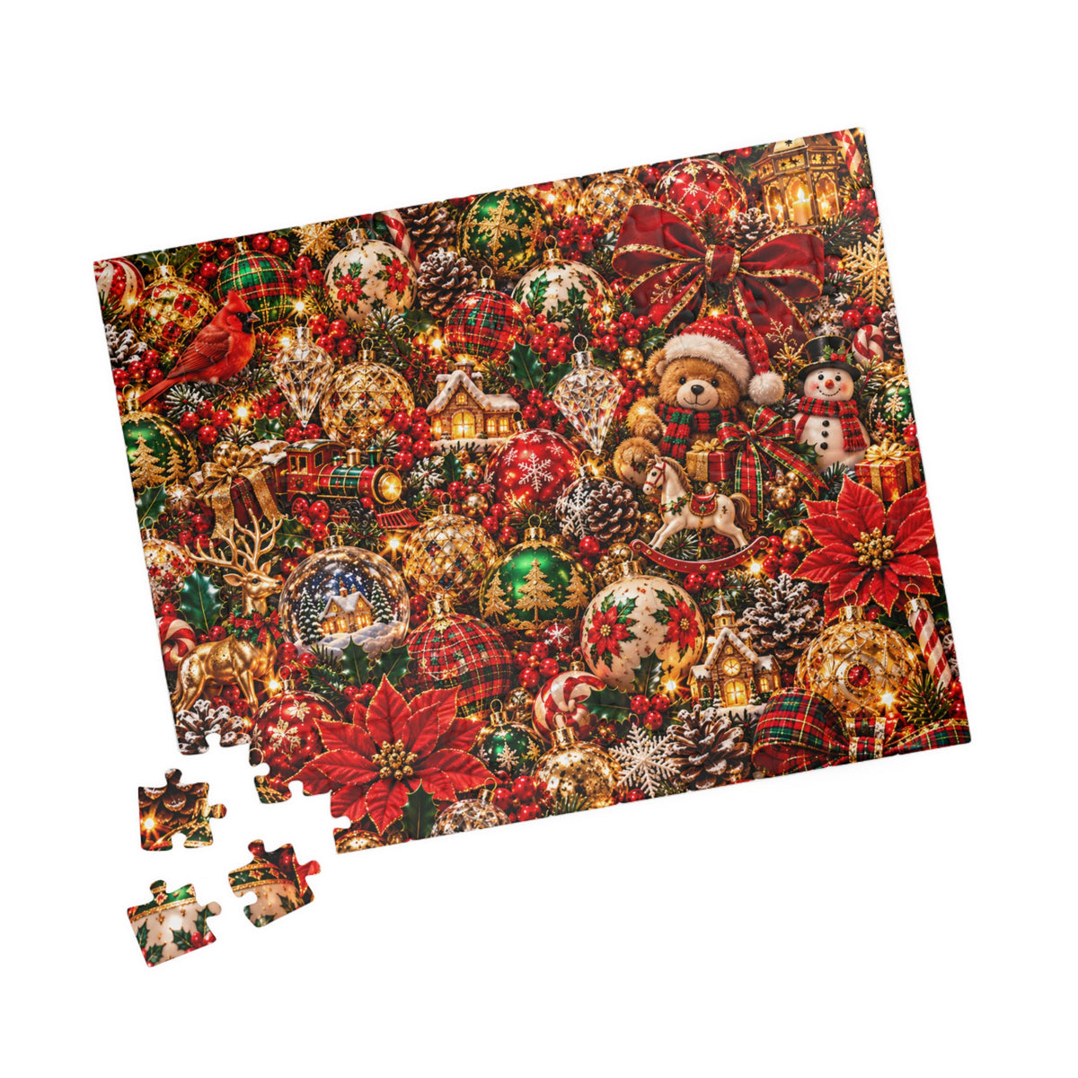 Festive Christmas Ornaments Jigsaw Puzzle for Adults & Kids