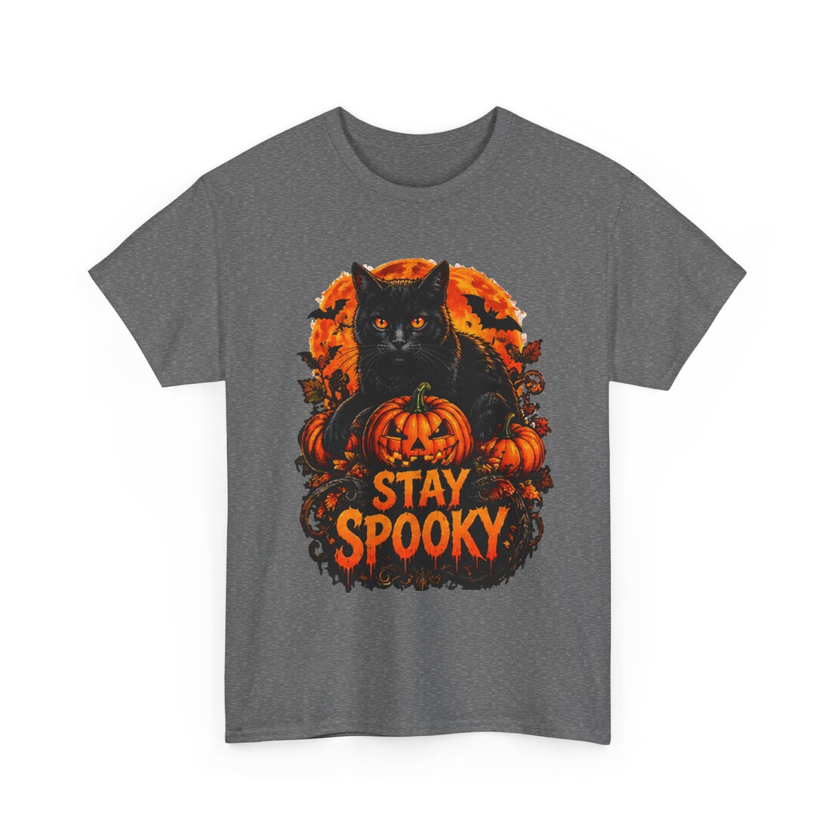 Stay Spooky Black Cat T-Shirt — Jack-O'-Lantern Halloween Tee