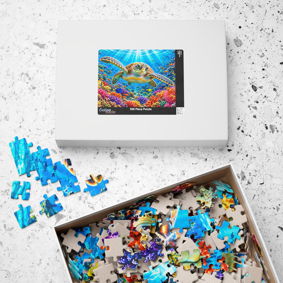 Vibrant Sea Turtle Coral Reef Jigsaw Puzzle for Adults & Kids - 110 to 1014 Pcs