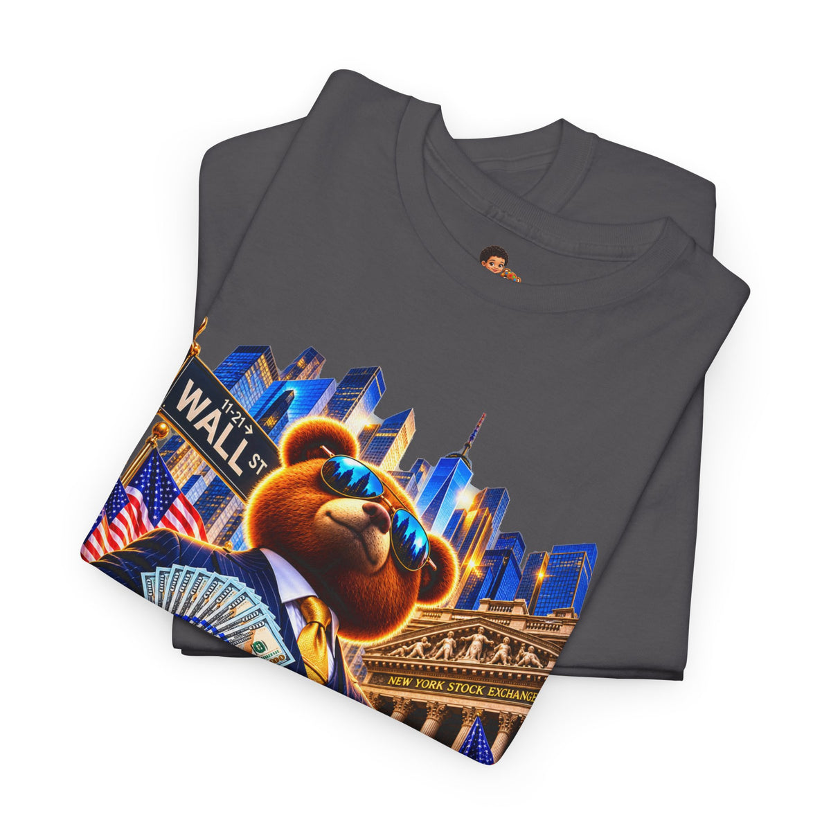 NikoBear Wall Street Hustle Graphic TeeUnisex Heavy Cotton Tee