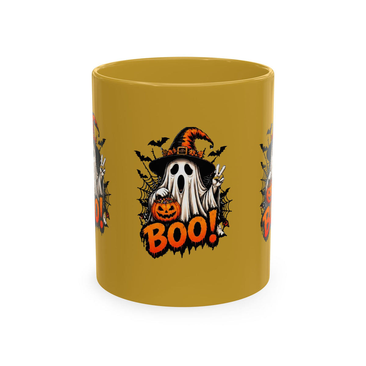 BOO Ghost Ceramic Mug — 11 oz Halloween Coffee Cup