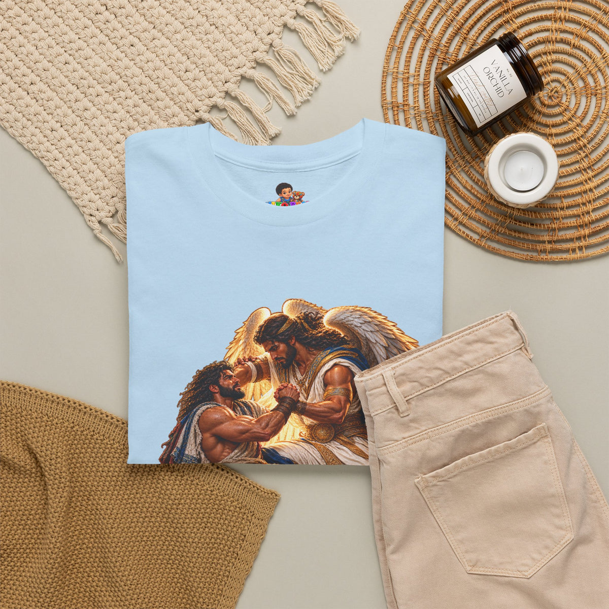 Jacob Wrestling the Angel Genesis 32:28 Christian Graphic Tee