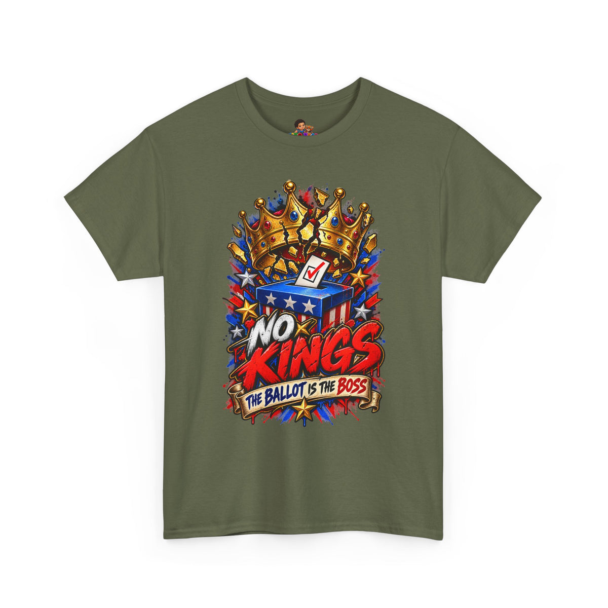 Midterms No Kings T-Shirt — Unisex Heavy Cotton Graphic Tee