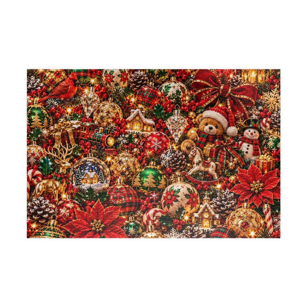 Festive Christmas Ornaments Jigsaw Puzzle for Adults & Kids