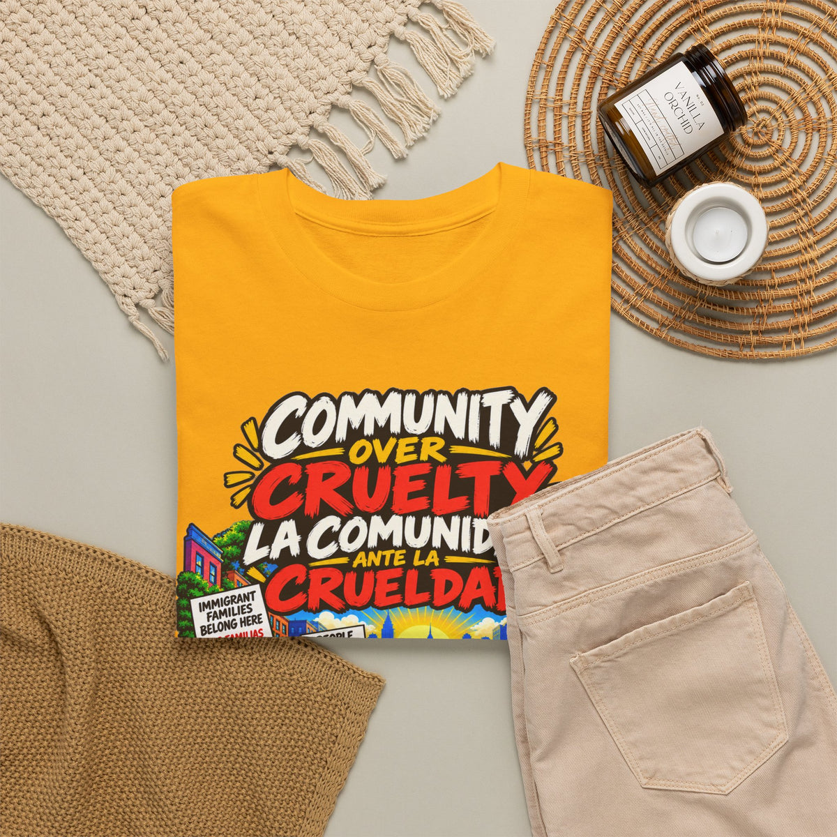 Community Over Cruelty T-Shirt — Immigrant Rights Graphic Tee