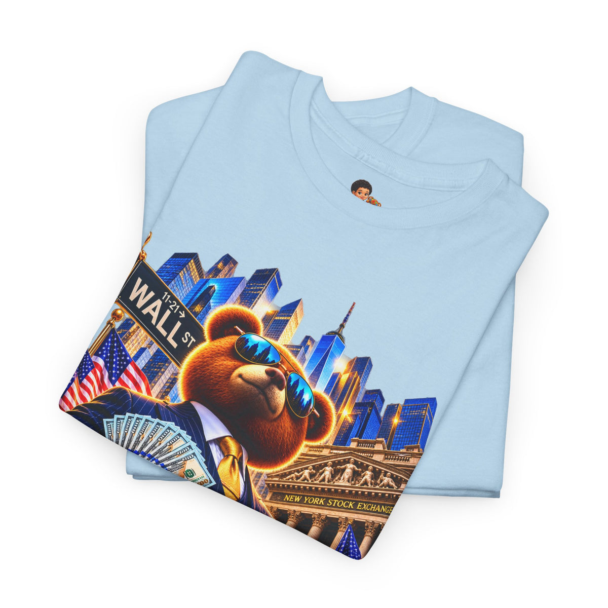NikoBear Wall Street Hustle Graphic TeeUnisex Heavy Cotton Tee