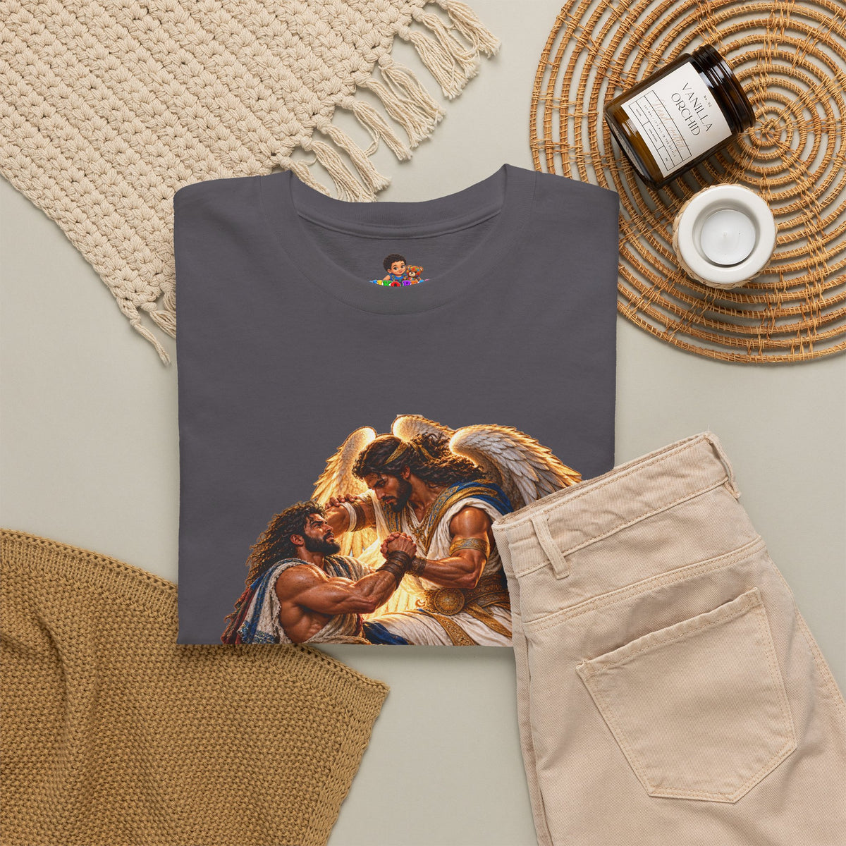 Jacob Wrestling the Angel Genesis 32:28 Christian Graphic Tee
