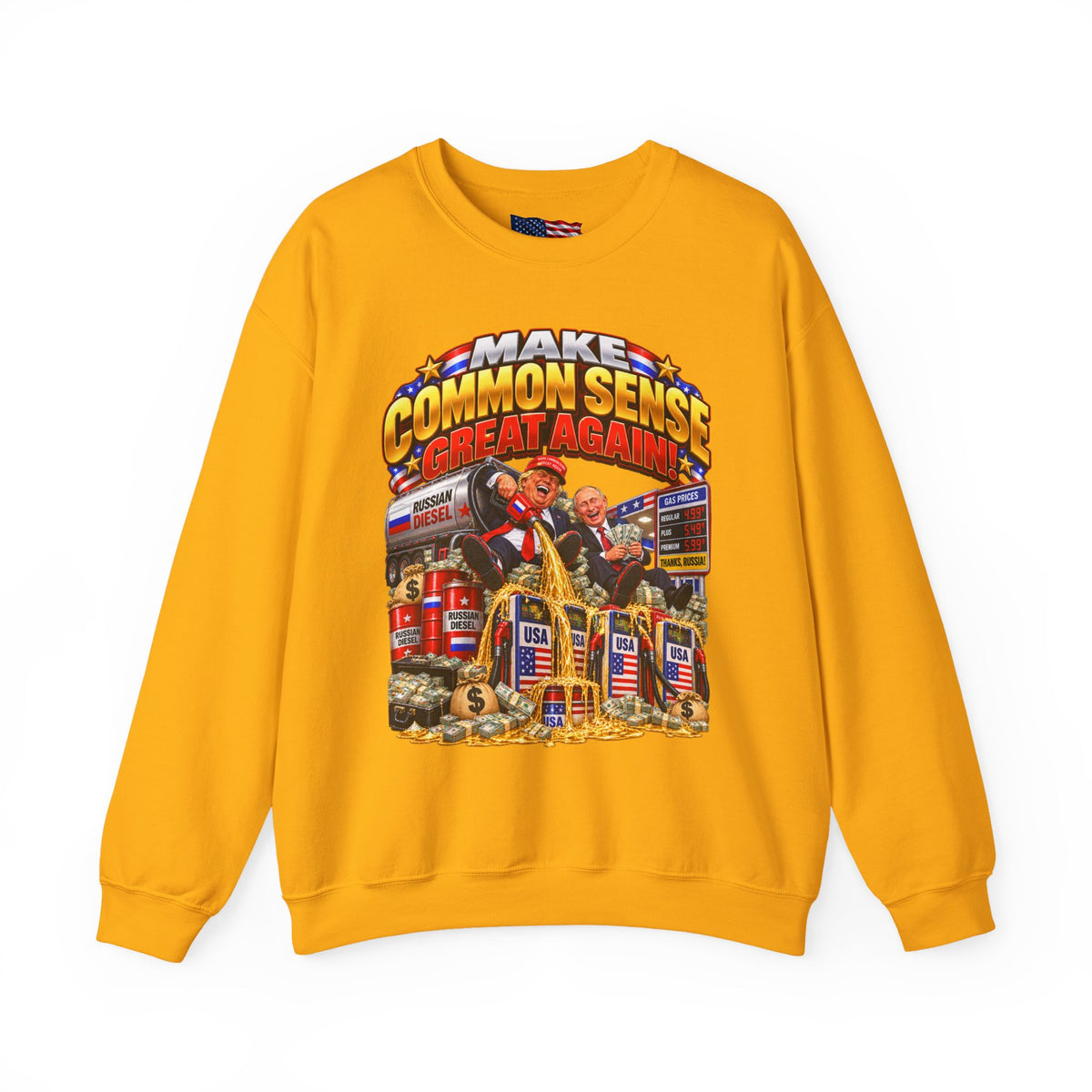 Donald Trump Comic Sweatshirt — Political Satire Crewneck