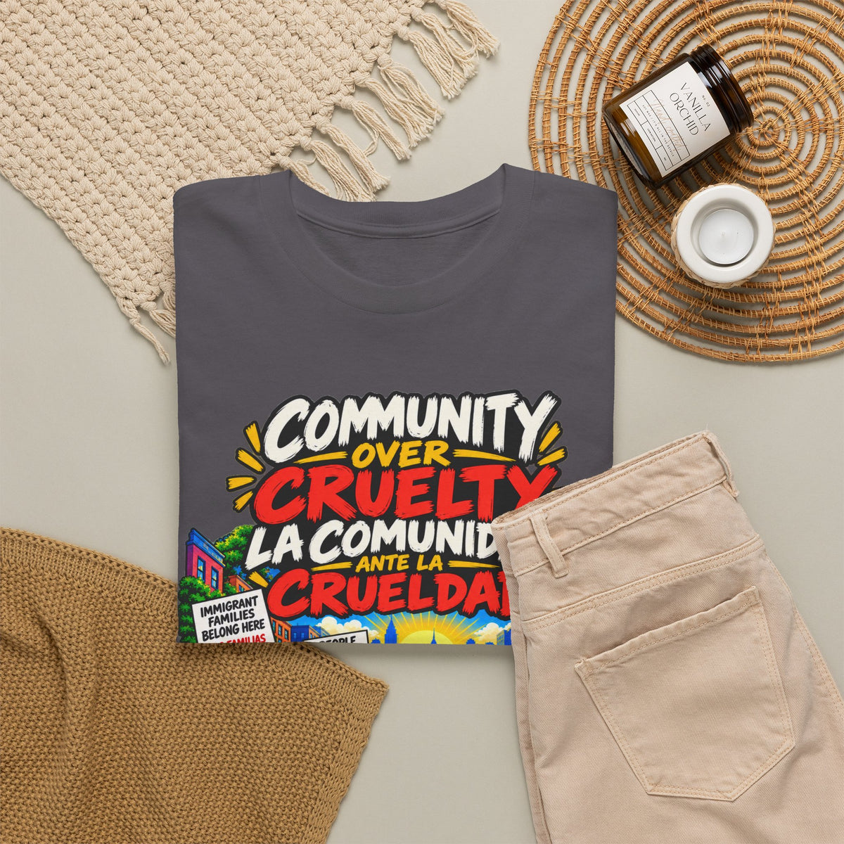 Community Over Cruelty T-Shirt — Immigrant Rights Graphic Tee