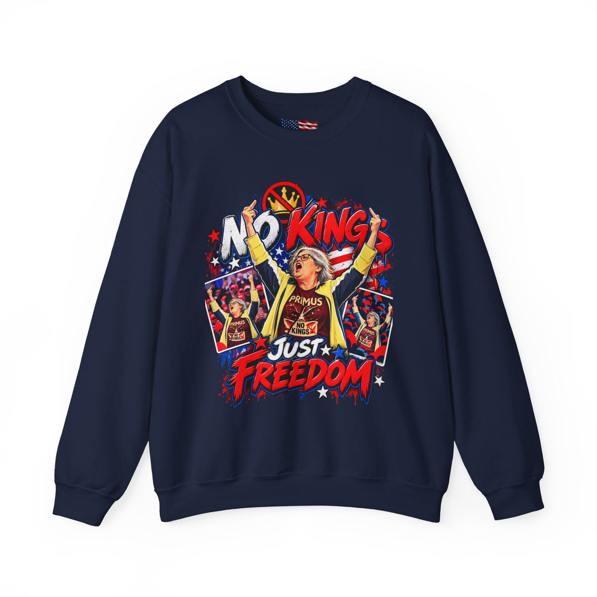 No Kings Just Freedom Sweatshirt — Patriotic Crewneck