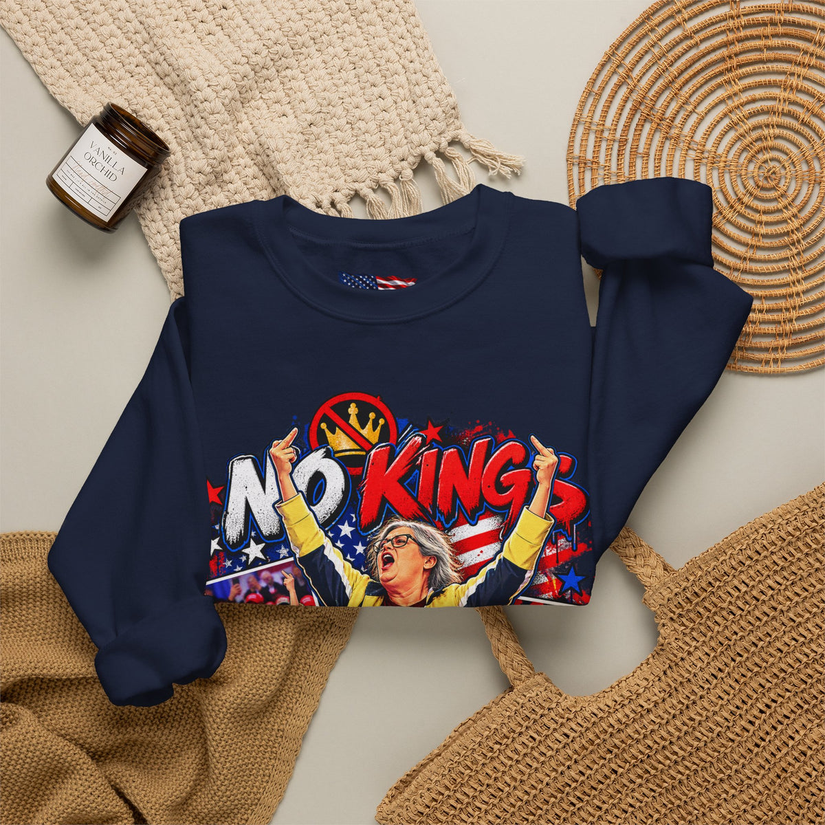 No Kings Just Freedom Sweatshirt — Patriotic Crewneck
