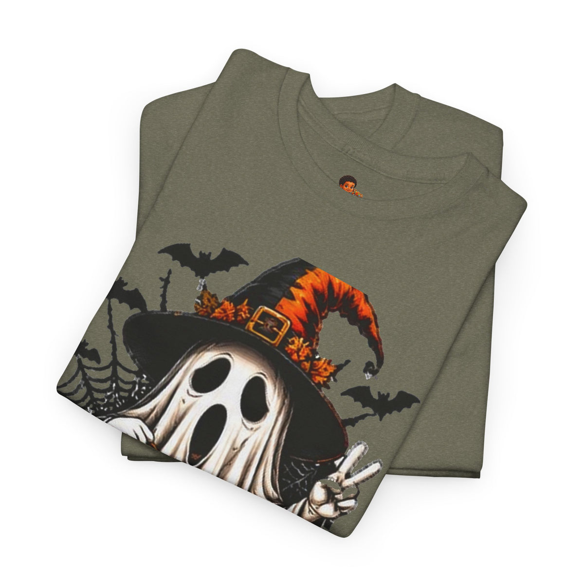 Retro Ghost & Jack-O'-Lantern T-Shirt — Halloween Graphic Tee