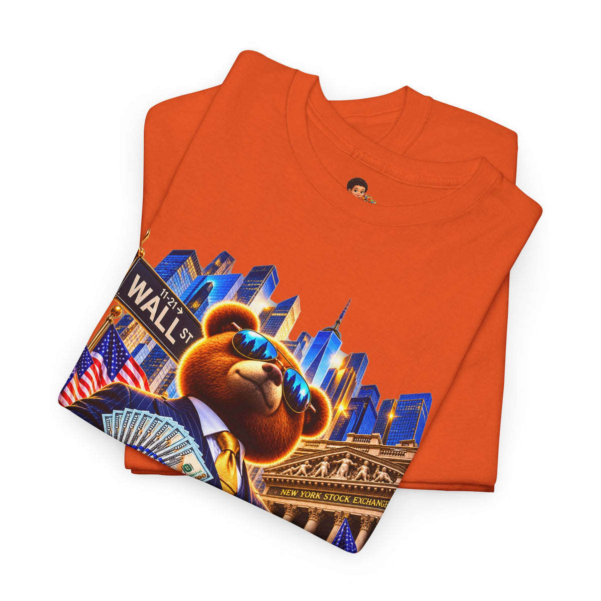 NikoBear Wall Street Hustle Graphic TeeUnisex Heavy Cotton Tee