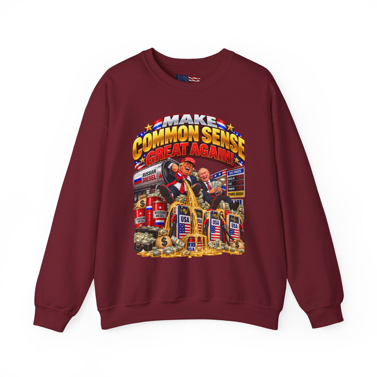 Donald Trump Comic Sweatshirt — Political Satire Crewneck