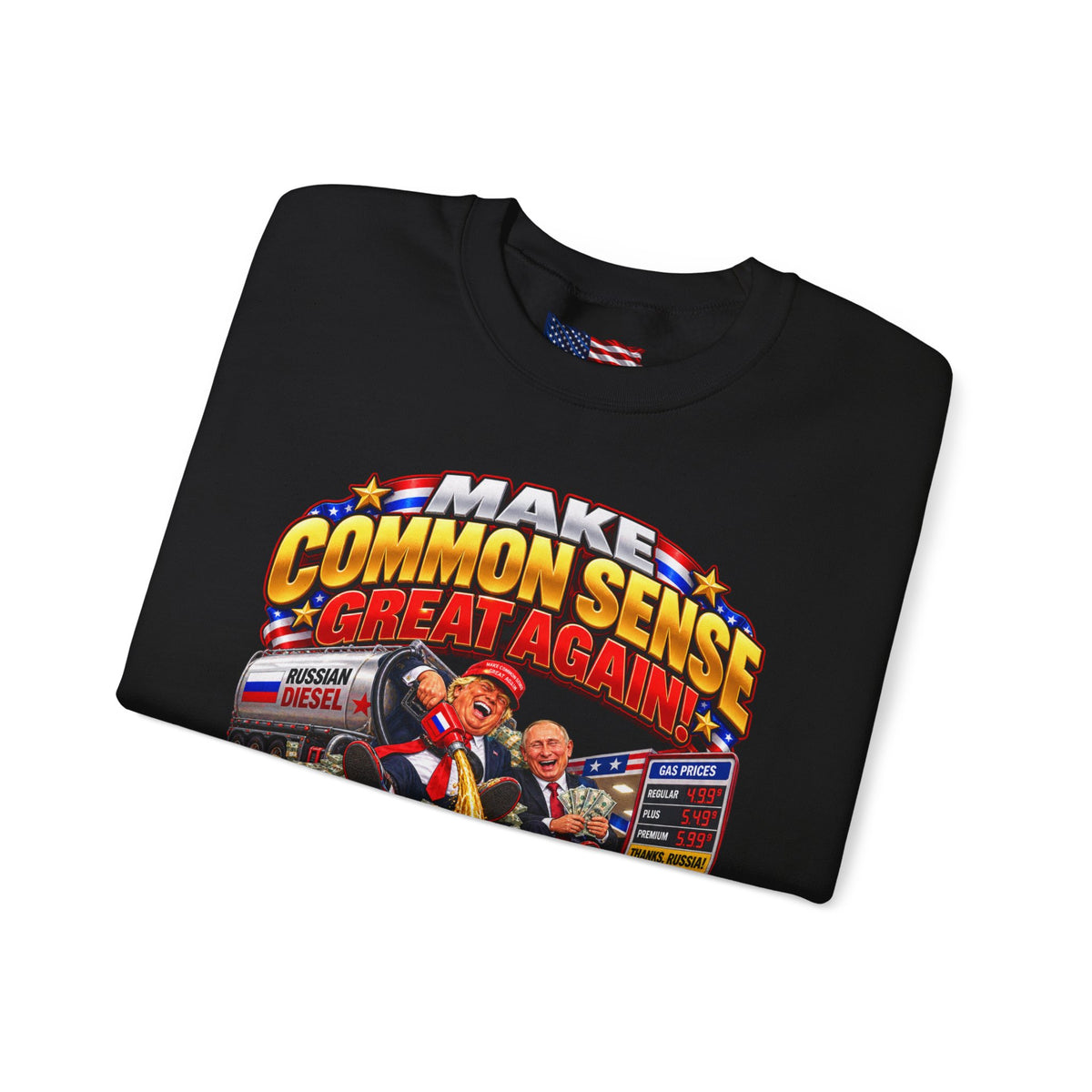 Donald Trump Comic Sweatshirt — Political Satire Crewneck