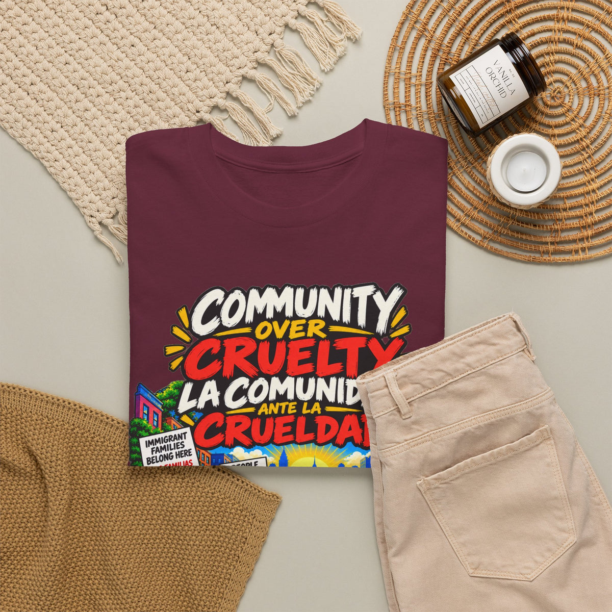 Community Over Cruelty T-Shirt — Immigrant Rights Graphic Tee