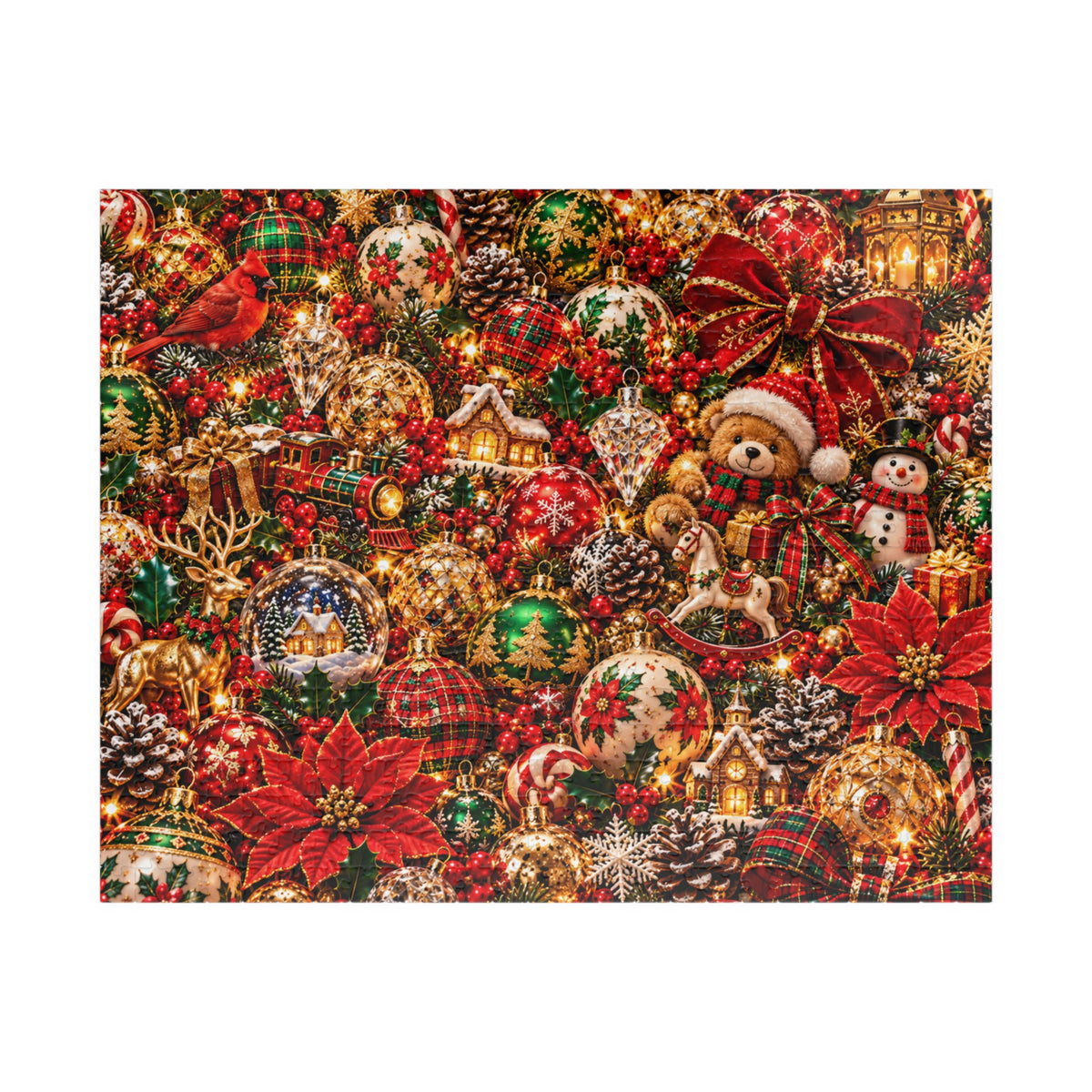Festive Christmas Ornaments Jigsaw Puzzle for Adults & Kids