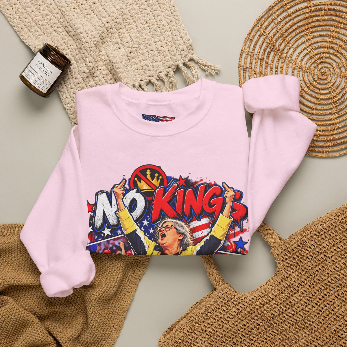 No Kings Just Freedom Sweatshirt — Patriotic Crewneck