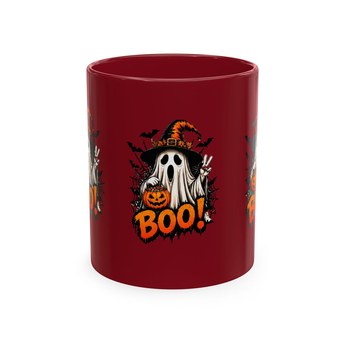 BOO Ghost Ceramic Mug — 11 oz Halloween Coffee Cup