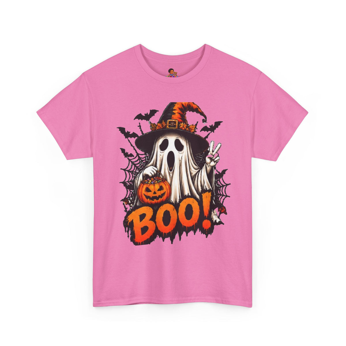 Retro Ghost & Jack-O'-Lantern T-Shirt — Halloween Graphic Tee