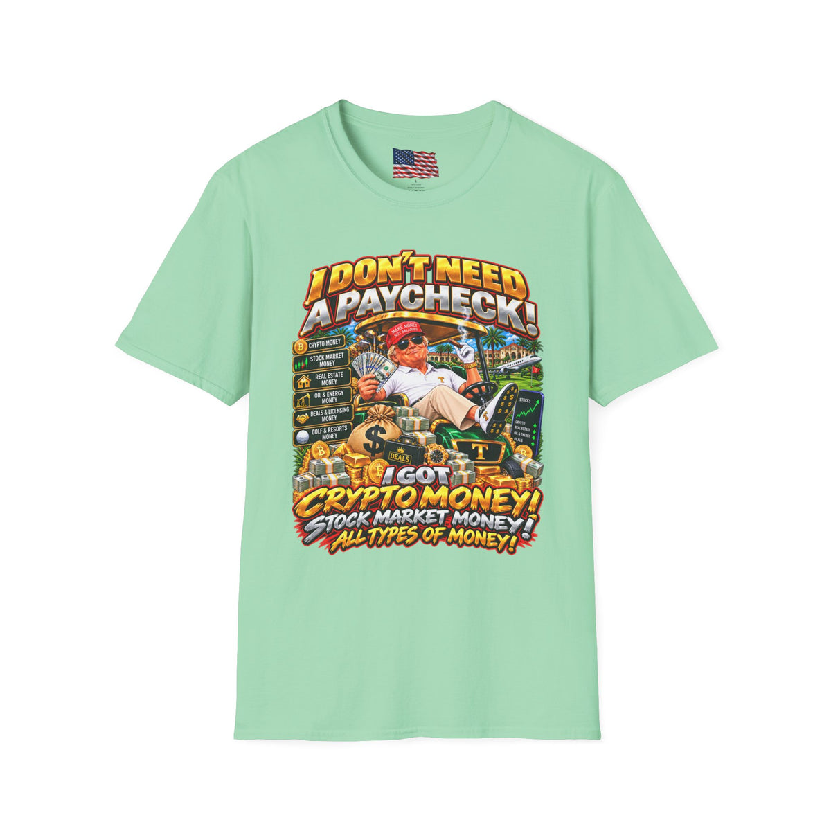 Trump Crypto Money T-Shirt — Funny Political Graphic Tee