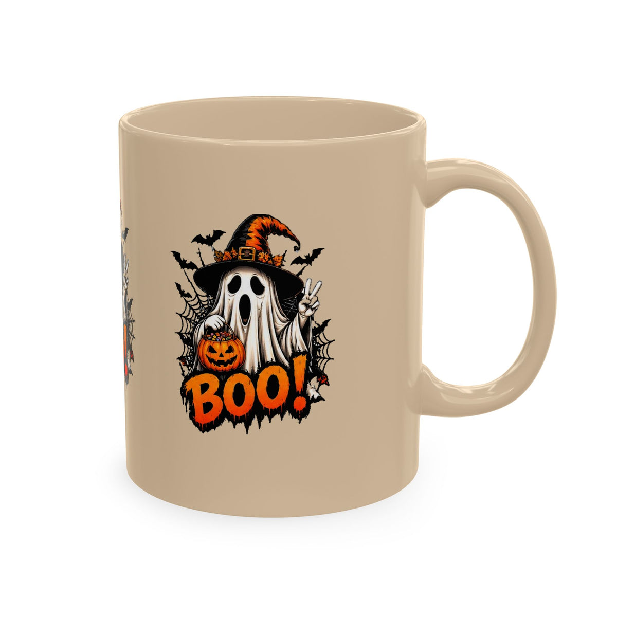 BOO Ghost Ceramic Mug — 11 oz Halloween Coffee Cup