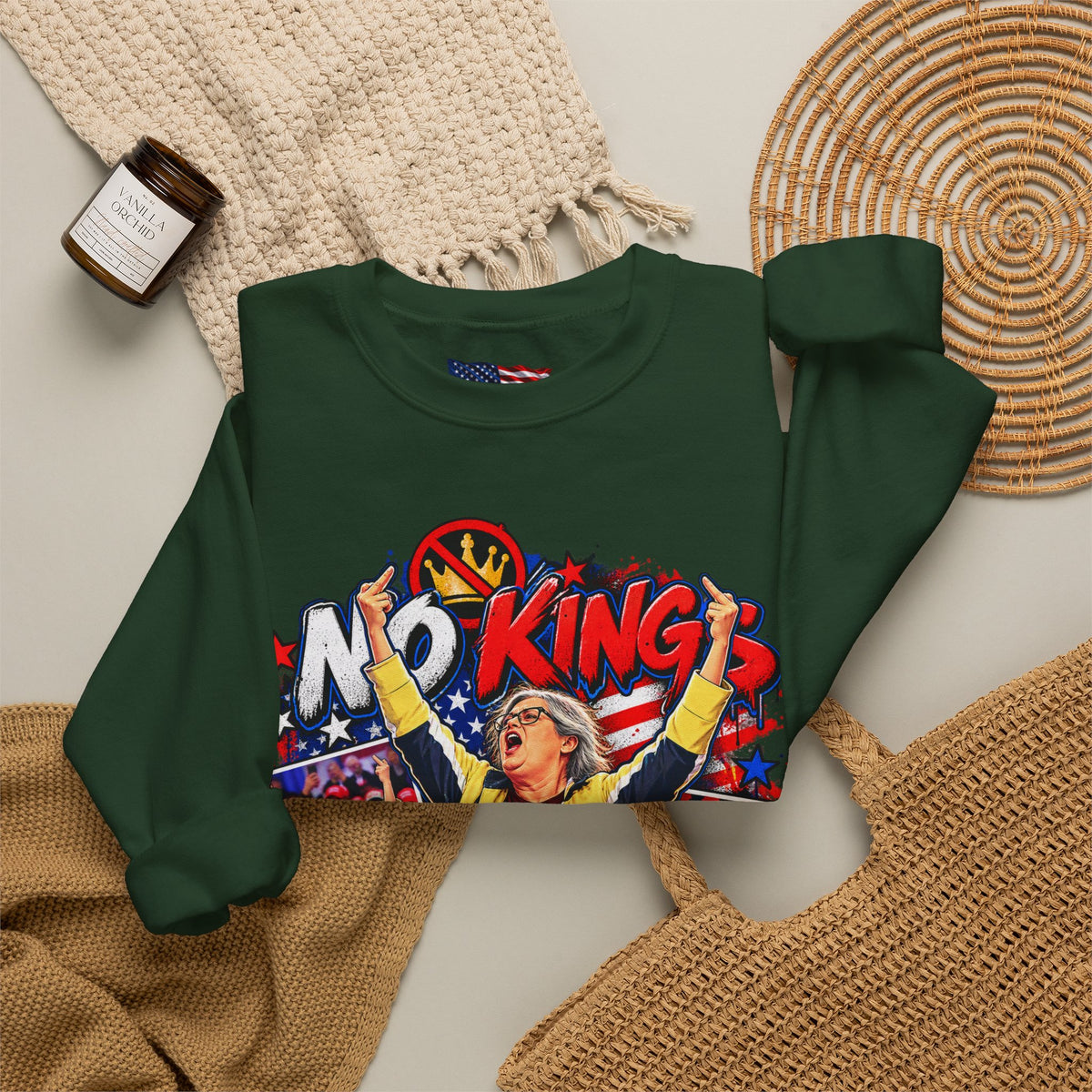 No Kings Just Freedom Sweatshirt — Patriotic Crewneck