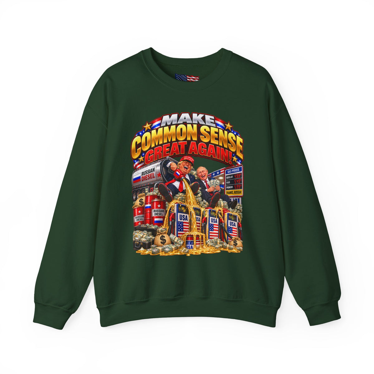 Donald Trump Comic Sweatshirt — Political Satire Crewneck