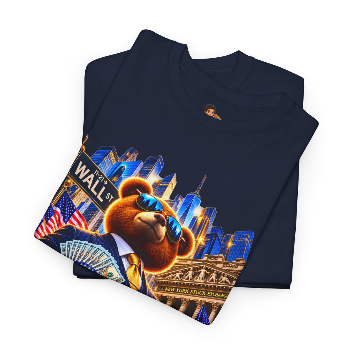NikoBear Wall Street Hustle Graphic TeeUnisex Heavy Cotton Tee