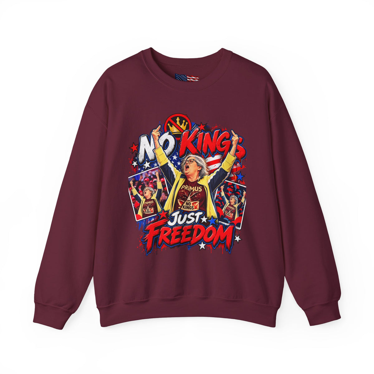No Kings Just Freedom Sweatshirt — Patriotic Crewneck
