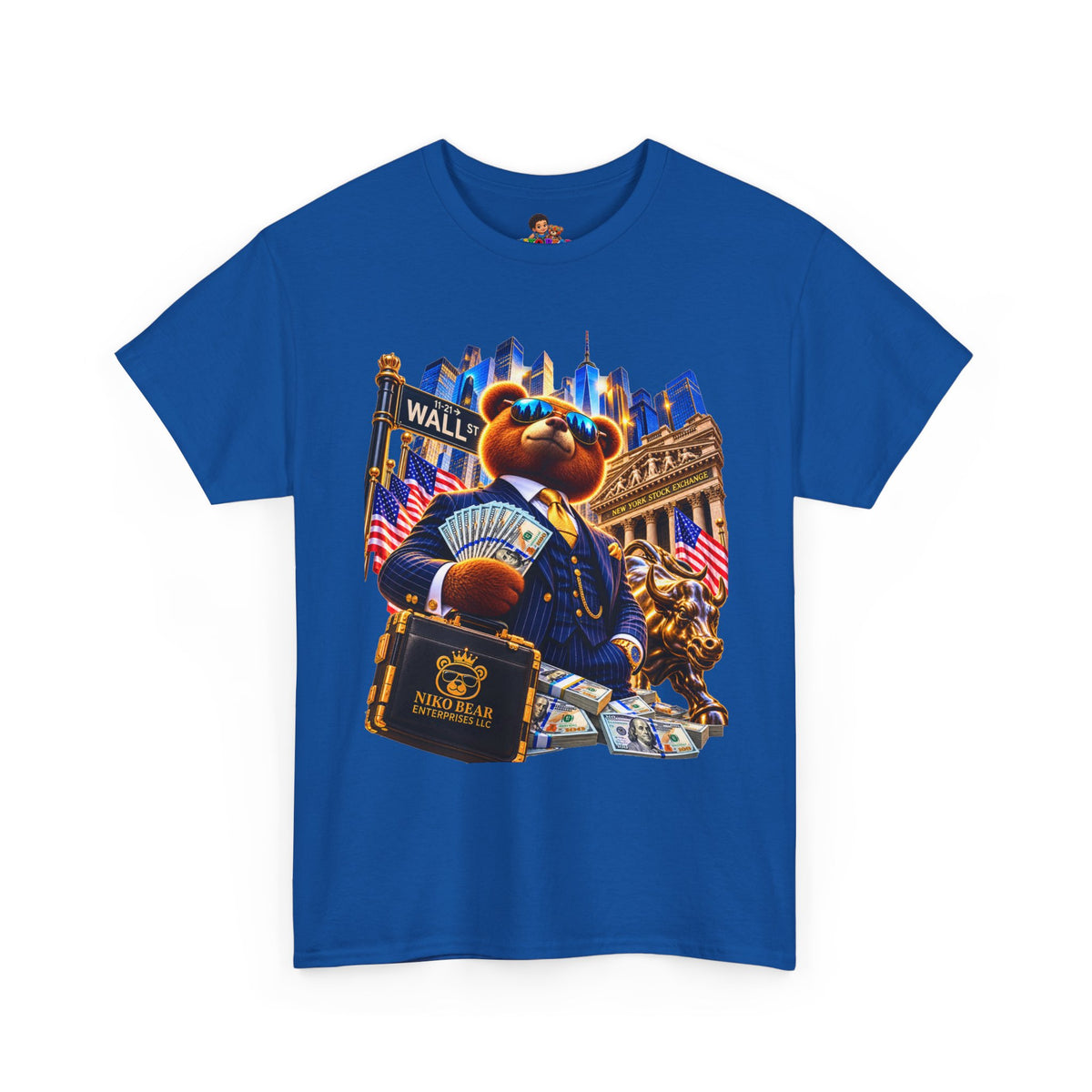 NikoBear Wall Street Hustle Graphic TeeUnisex Heavy Cotton Tee