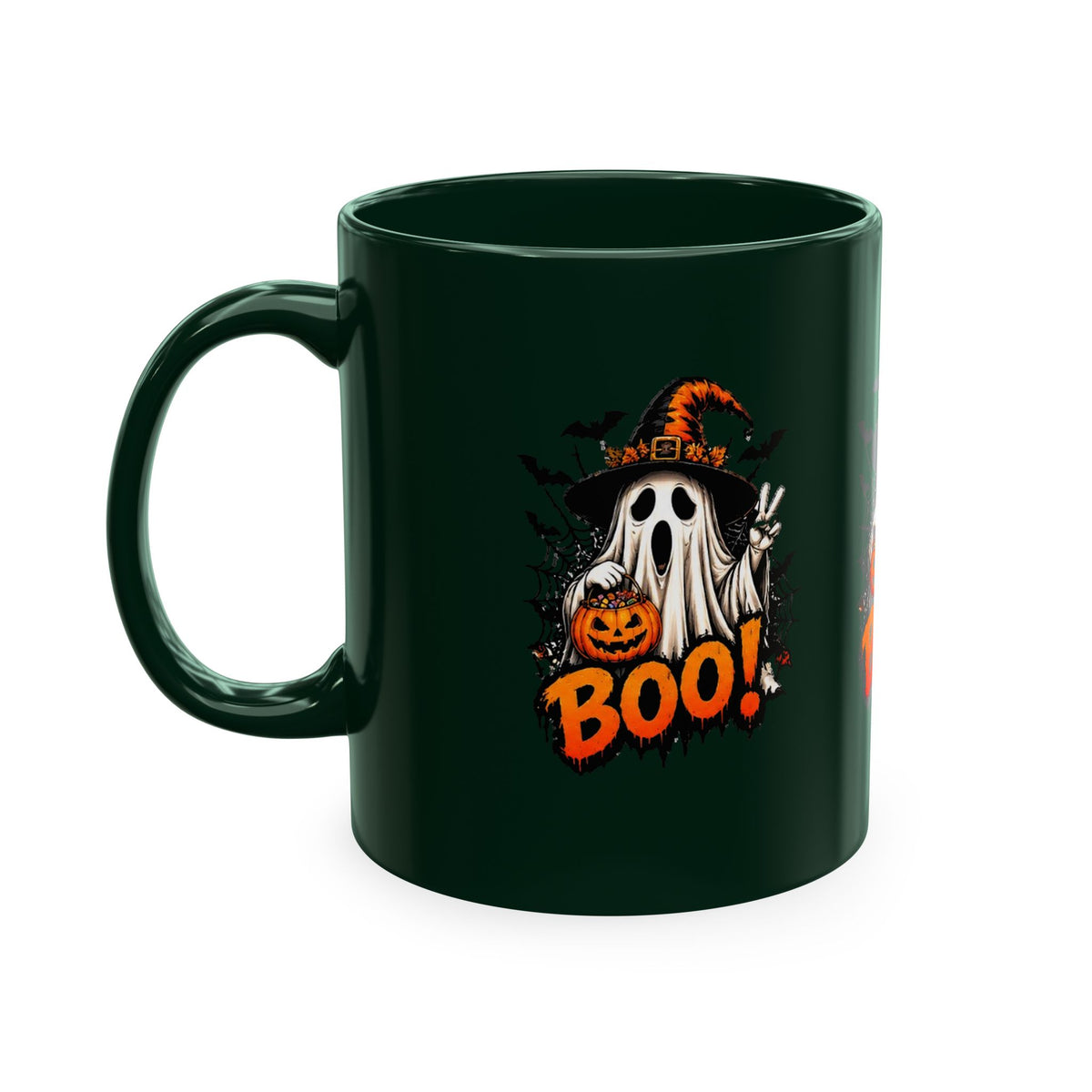BOO Ghost Ceramic Mug — 11 oz Halloween Coffee Cup