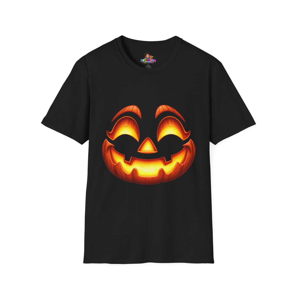 Glowing Jack O'Lantern Pumpkin Face T-Shirt - Halloween Graphic Unisex Tee